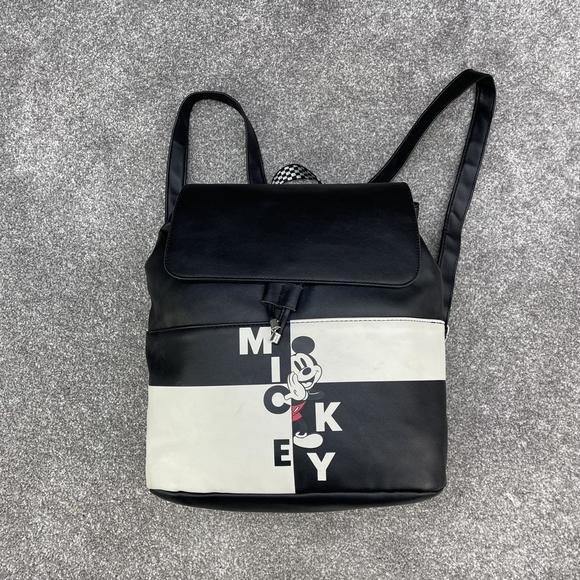 Handbags - DISNEY X MICKEY MOUSE BLACK BACKPACK FAUX LEATHER WHITE SATCHEL GRAPHIC Y2K
